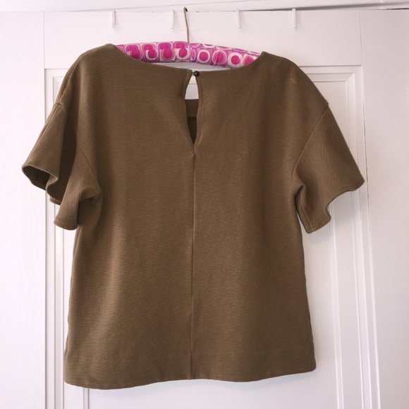 Anthropologie Postmark Olive Flutter-sleeve Top - Picture 3 of 6